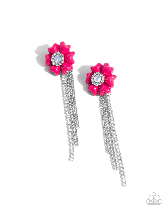 Floral Fuel - Paparazzi Accessories - Pink Flower Earring