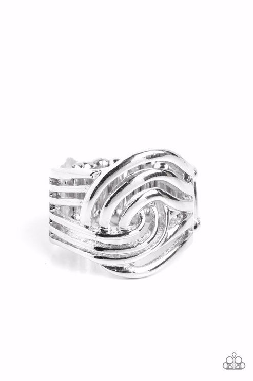 Interlocked Insignia - Paparazzi Accessories - Silver Ring