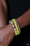 CUBE Your Enthusiasm - Paparazzi Accessories - Yellow Bracelet