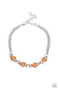 Smitten Sweethearts - Paparazzi Accessories - Orange Bracelet