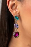 Dimensional Dance - Paparazzi Accessories - Multi Post Earrings