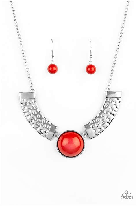 Egyptian Spell - Paparazzi Accessories -  Orange Necklace
