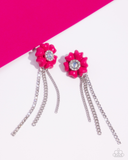 Floral Fuel - Paparazzi Accessories - Pink Flower Earring