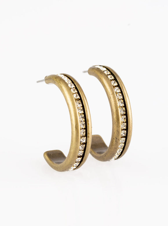 5th Avenue Fashionista - Paparazzi  Accessories - Brass Earrings