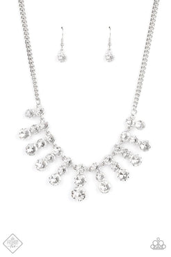 Celebrity Couture - Paparazzi Accessories - White Rhinestone Necklace