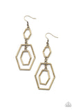 Geometric Maven - Paparazzi Accessories - Brass Earrings