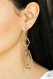 Geometric Maven - Paparazzi Accessories - Brass Earrings