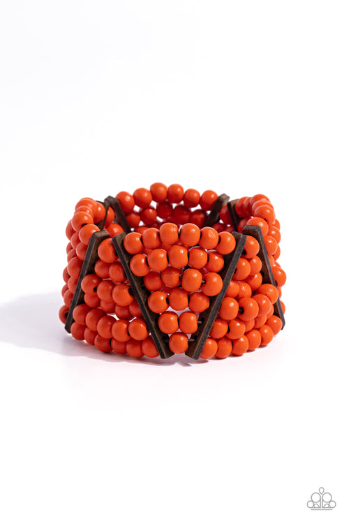 Way Off TROPIC - Paparazzi Accessories - Orange Bracelet