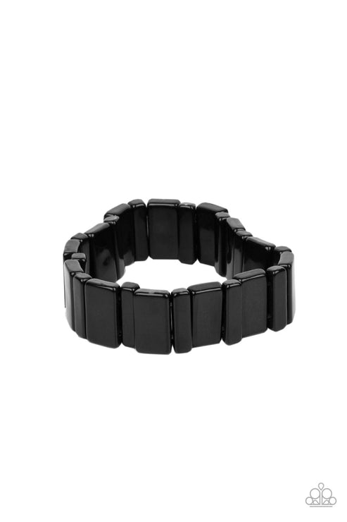 In Plain SIGHTSEER - Paparazzi Accessories - Black Stretch Bracelet