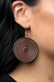 Caribbean Cymbal - Paparazzi Accessories - Brown Earrings