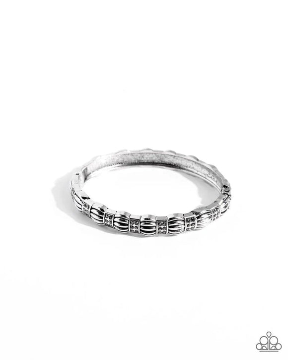 Metro Reverie - Paparazzi Accessories - Silver Hinge Bracelet