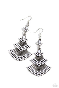 Eastern Expression - Paparazzi Accessories - White Earrings