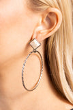 Canyon Circlet - Paparazzi Accessories - White Post Earrings