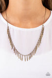 Striking Sheen - Paparazzi Accessories - Brass Necklace