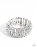 Appealing A-Lister - Paparazzi Accessories - White Rhinestone Bracelet