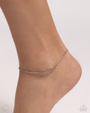 Satellite Shimmer - Paparazzi Accessories - Silver Heart Anklet