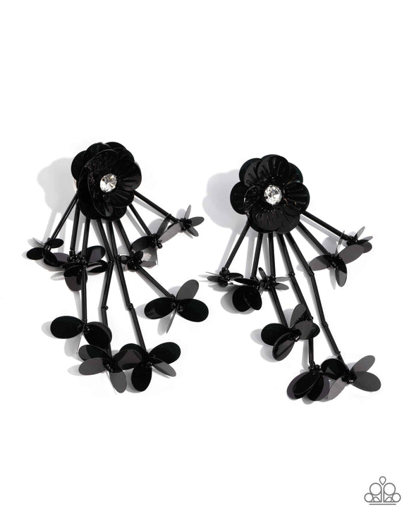 Floral Future - Paparazzi Accessories - Black Earrings April LOTP 2024