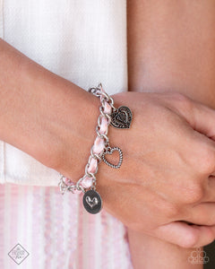 Charming Contender - Paparazzi Accessories - Pink Heart Bracelet