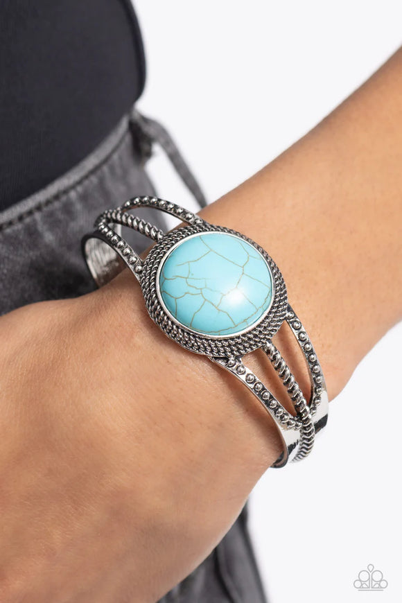 Sandstone Sojourn - Paparazzi Accessories - Turquoise Cuff Bracelet