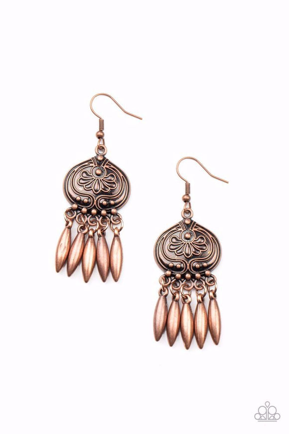 Future, Pasture, and Present - Paparazzi Accessories - Copper Earrings