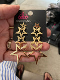 Superstar Crescendo - Paparazzi Accessories - Gold Star Earrings