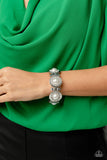 Summer Serenade - Paparazzi Accessories - White Pearl & Rhinestone Bracelet