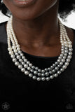 Lady In Waiting - Paparazzi Accessories - White Silver Pearl Necklace