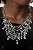 Fishing for Compliments - Paparazzi Accessories - Silver Blockbuster Necklace