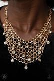 Fishing for Compliments - Paparazzi Accessories - Blockbuster Gold Necklace