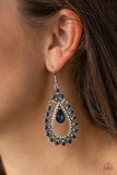 All About Business - Paparazzi Accessories - Blue Rhinestone Earrings