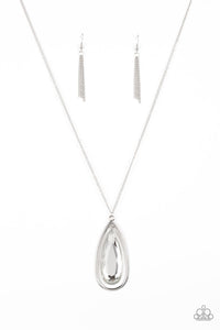 The Royal Coronation - Paparazzi Accessories - White Teardrop Rhinestone Necklace