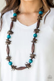 Cozumel Coast - Paparazzi Accessories - Blue Wooden Necklace