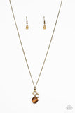 Stylishly Square - Paparazzi Accessories - Brass Necklace