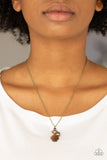 Stylishly Square - Paparazzi Accessories - Brass Necklace