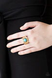 Stand Your Ground - Paparazzi Accessories - Gold Turquoise Ring