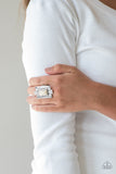 Stone Cold Couture  - Paparazzi Accessories - White Crackle Stone Ring