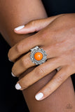 Garden Stroll - Paparazzi Accessories - Orange Flower Ring