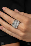 The Millionaires Club - Paparazzi Accessories - White Rhinestone Ring