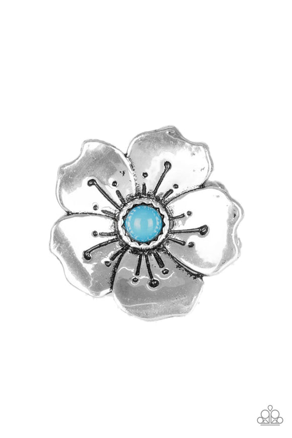 Boho Blossom - Paparazzi Accessories - Blue Flower Ring