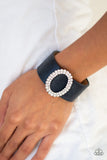 Center Stage Starlet - Paparazzi Accessories - Blue Leather Bracelet