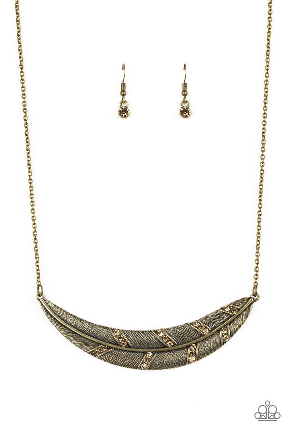 Say You QUILL - Paparazzi Accessories - Brass Necklace