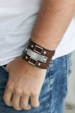 Rural Ranger - Paparazzi Accessories - Brown Leather Urban Bracelet