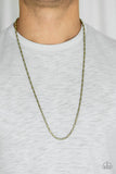 Covert Operation - Paparazzi Accessories - Men's Brass Necklace