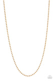 A dainty strand of gold ball chain drapes across the chest for a causal look. Features an adjustable ball chain connector.  Sold as one individual necklace.