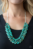 Comin In HAUTE - Paparazzi Accessories - Blue Necklace