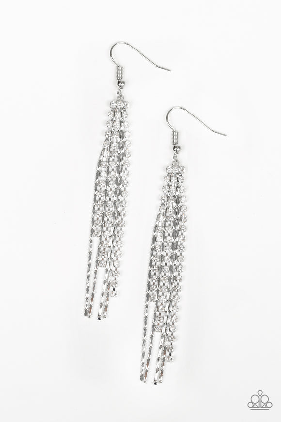 Red Carpet Bombshell - Paparazzi Accessories - White Earrings