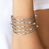 Sugarlicious Sparkle - Paparazzi Accessories - White Cuff Bracelet