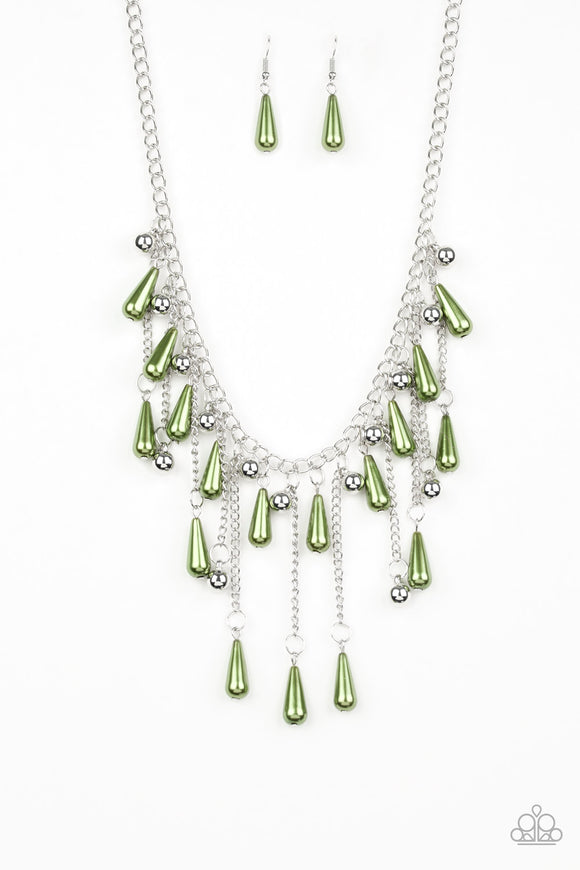 Fleur de Fringe - Paparazzi Accessories - Green Necklace