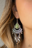 Vintage Vagabond - Paparazzi Accessories - Green Earrings