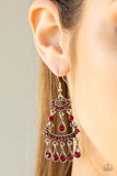 Chandelier Shimmer - Paparazzi Accessories - Red Vintage Earring